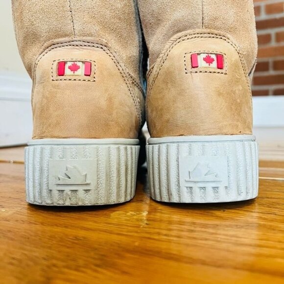 Pajar Cade Canada Shearling Insulated Tan Leather Ankle Winter Boot 6-6.5 - Picture 16 of 16